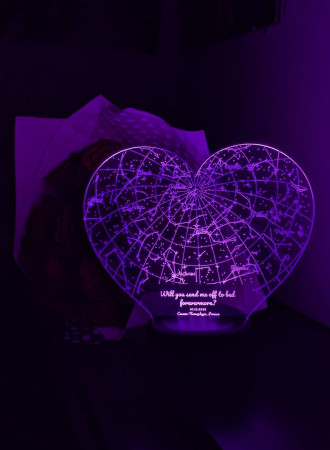 Ищете оригинальный подарок или хотите создать романтическую атмосферу в вашем доме? Тогда светильник «Звёздное небо в виде сердца» — это то, что вам нужно!

Этот уникальный светильник создаст неповторимую атмосферу и станет настоящим украшением вашего интерьера. Он выполнен в форме сердца, внутри которого находится проекция звёздного неба. Благодаря этому светильнику вы сможете наслаждаться красотой ночного неба, не выходя из дома.